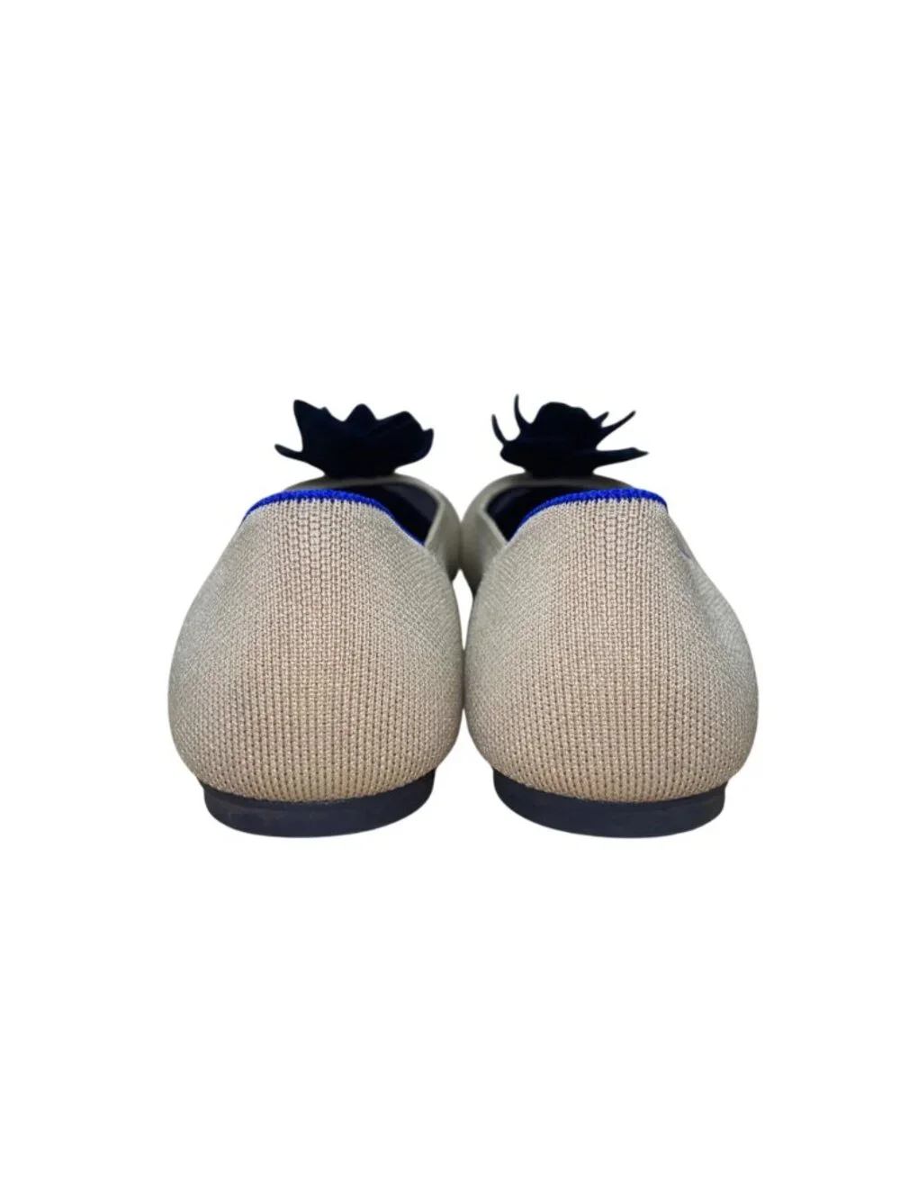 Rothys Women’s Beige & Black Knit Flower Ballet Flats Size 11.5 - Picture 7 of 9